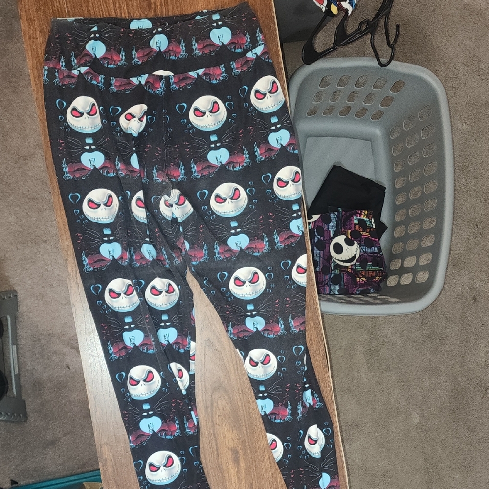 Nightmare Before Christmas Jack Leggings Blue And Black Tall And Curvy